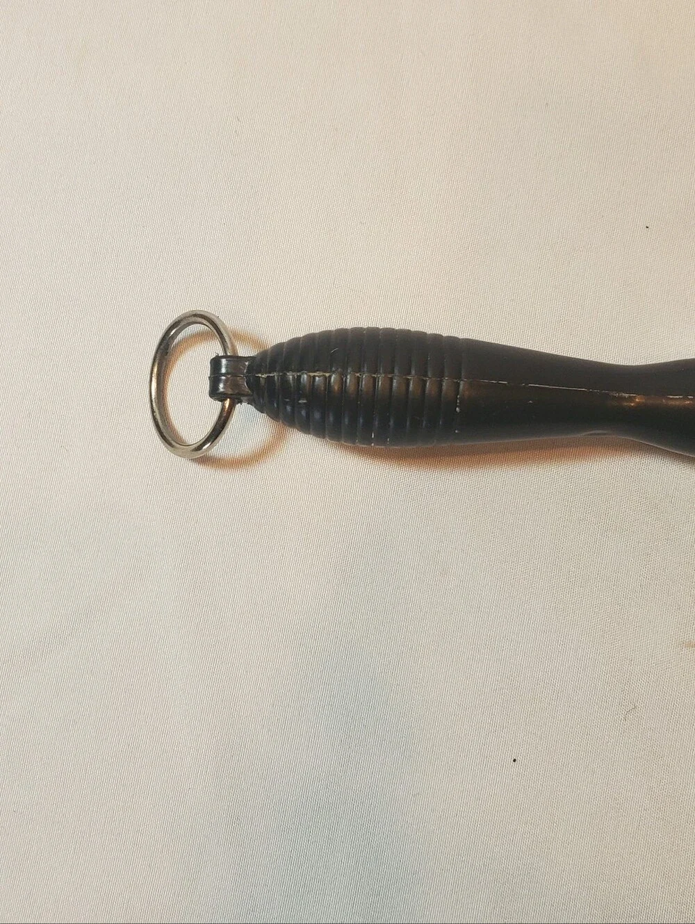Black Handheld Vintage Knife Honing Sharpening Stick Metal Ring 12